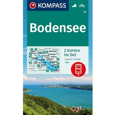 Afbeelding van KOMPASS Wanderkarten Set 11 Bodensee (2 Karten) 1:35.000: inklusive Karte zur offline Verwendung in der App. Fahrradfahren.