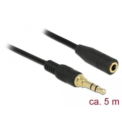 Afbeelding van Delock jack verlengkabel 3.5 mm 3 pins male naar female 5 m sc Deloc