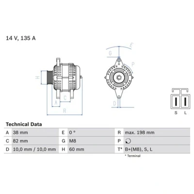Afbeelding van Bosch Alternator/Dynamo 0 986 082 190
