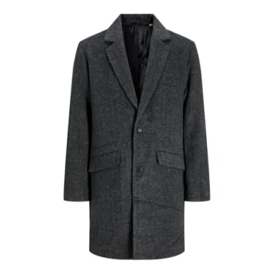 Afbeelding van JACK &amp; JONES Heren Jjhays Wool Blend Coat mantel, donkergrijs gemêleerd/detail: HERRINGBONE, L
