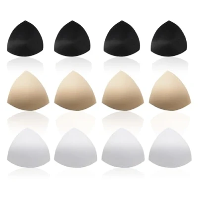 Afbeelding van FUIPVGI 6 paar BH pads inzetstukken, beha driehoekige vorm verwijderbare inserts vrouwen comfortabele sport cups insert, inzetstukken push up voor bikini lingerie top