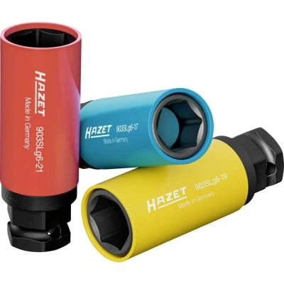 Afbeelding van HAZET Krachtdopsleutelset 903SLG6/3 · 1/2 inch (12,5 mm) vierkant hol, 24 mm buitenzeskant Buiten zeskant tractieprofiel 3 delig 17 19 21