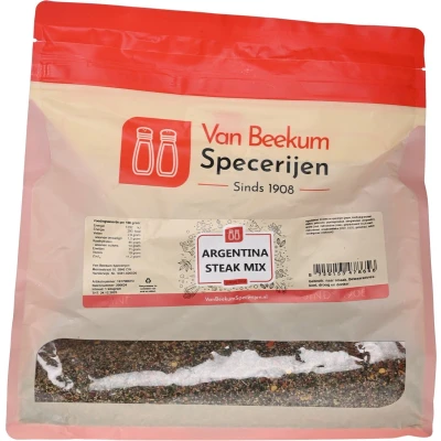 Afbeelding van Van Beekum Specerijen Argentina Steak Mix 1 kilo (hersluitbare stazak)