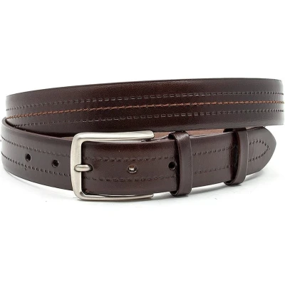 Afbeelding van JV Belts Vrijetijdsriem heren Bruin riem 3.2 cm breed Echt Leer Taille: 110cm Totale lengte riem: 125cm