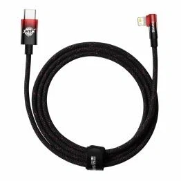 Afbeelding van Baseus MVP stevig USB C naar Lightning kabel met hoek 2m Rood