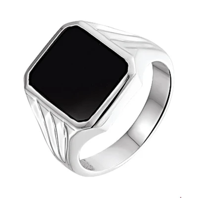 Afbeelding van Trendjuwelier huiscollectie Zegelring Onyx Zilver