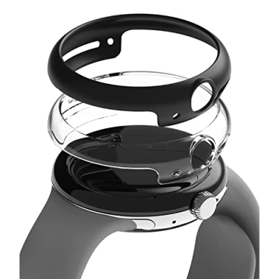 Afbeelding van Ringke Slim (2 Stuks) Compatibel met Google Pixel Watch 41mm Case, [Niet 2 (2023)], Lichtgewicht PC Protective Hoesje Clear &amp; Matte Black