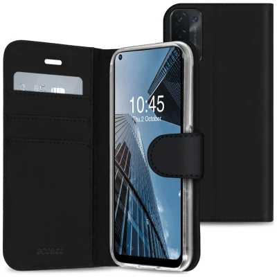 Afbeelding van Oppo A54 (5G) Hoesje Kunstleder Accezz Bookcase Zwart Telefoonhoesje