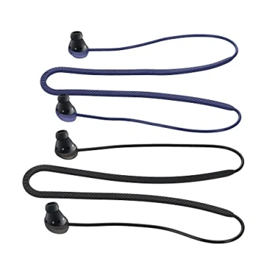 Afbeelding van kwmobile 2x oordopjes koord geschikt Voor Samsung Galaxy Buds Pro draadloze oordoppen tegen verlies In zwart / blauw