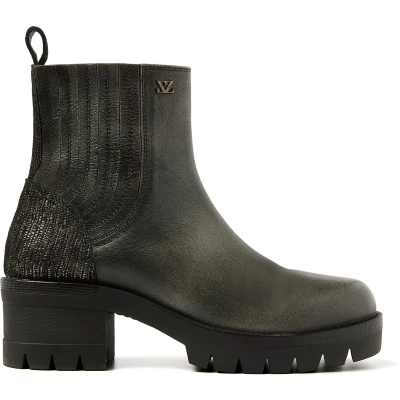 Afbeelding van Lazamani Fey Dames Chelsea Boots Leer Pewter Maat 40