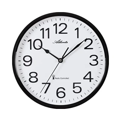 Afbeelding van Atlanta Funk wandklok keukenklok 26 cm zwart 4378 7, zwart, cm, modern