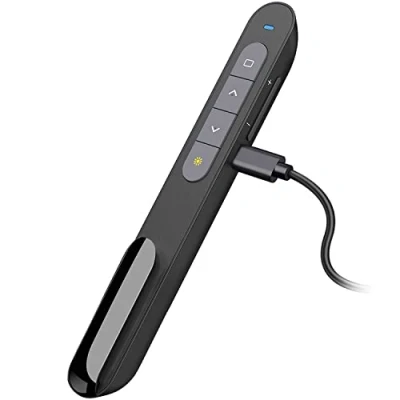 Afbeelding van Presentatie Clicker Oplaadbare PowerPoint Clicker, Hyperlink Volume Draadloze Presenter Afstandsbediening Pointer, 2.4GHz PPT Slide voor Computer