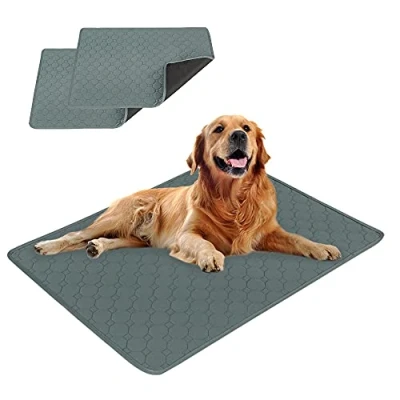Afbeelding van Eastlion Trainingsonderlegger, voor puppy&#039;s, wasbaar, urineonderlegger, snel absorberend, honden, katten, 60 x 45 cm, 2 stuks, S grijs