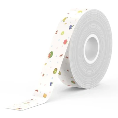 Afbeelding van SUPVAN E10 Zelfklevende Etiketten, Multifunctionele Thermische Etiketten voor Thuiskantoren Scholen, Compatibel met E10/E16 Etikettenprinters, 15 mm*6 m, 1 Rollen (Fruit)