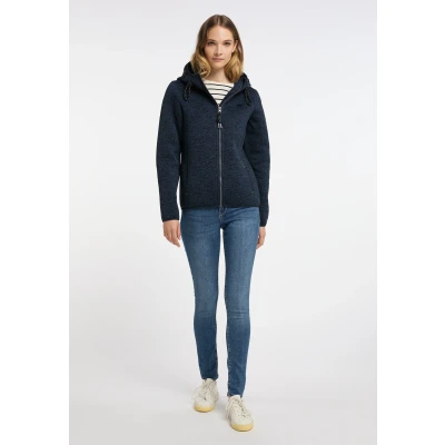 Afbeelding van Gebreid fleecejack M / Marine Melange 100% Polyester