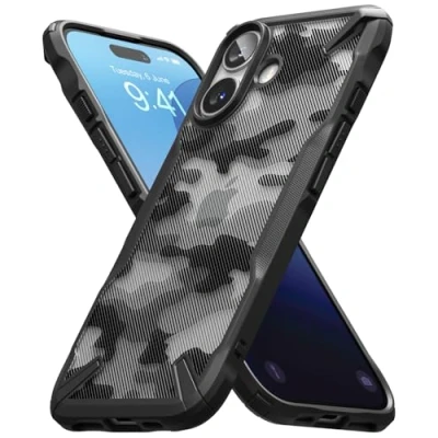 Afbeelding van Ringke Fusion X Compatibel met iPhone 16 Plus Case Krasvast Schokbestendig Robuuste Bumper Hoesje Camo Black