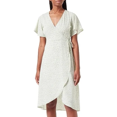 Afbeelding van Vero Moda SAKI SS CALF WRAP GA NOOS Jurk, Dames, Maat: Medium, Reseda