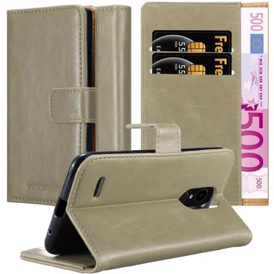 Afbeelding van Cadorabo Hoesje geschikt voor LG K4 2017 in CAPPUCCINO BRUIN Beschermhoes met magnetische sluiting, standfunctie en kaartvakje Book Case Cover Etui