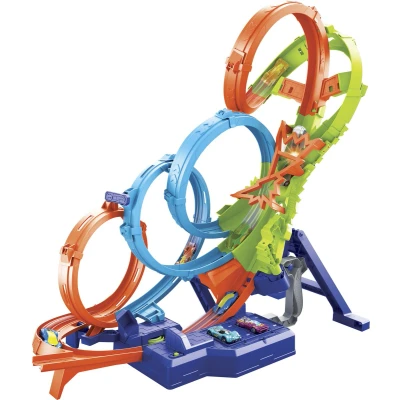 Afbeelding van Hot Wheels 4 Loopings Crash Baanset