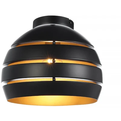 Afbeelding van Plafondlamp Djarin Mat Zwart &amp; Goud Ø 28cm