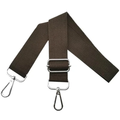 Afbeelding van Tasriemen om te wisselen, schouderriem, tas, tasriem, verstelbaar, breed, 3,9 cm, met zilveren karabijnhaak, draagriem voor handtassen, dames, tasband, tassen, koffie, Q14