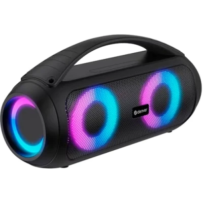 Afbeelding van Denver Bluetooth Speaker Draadloos Lichteffecten FM Radio Muziek Box AUX TWS Pairing BTG616