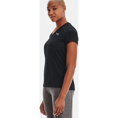 Afbeelding van Under Armour TECH Solid Tshirt basic, Dames, Maat: Small, Black/metallic silver