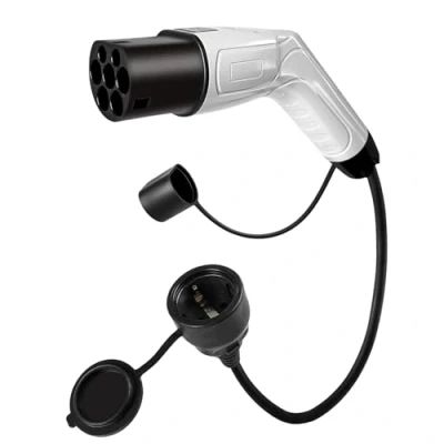Afbeelding van Qiping type 2 naar Schuko adapter, 1 fase, 3,5 kW, 16 A, 70 cm, elektrische auto laadadapter voor IEC 62196 autolaadstations e bike, scooter en motor (niet V2L)