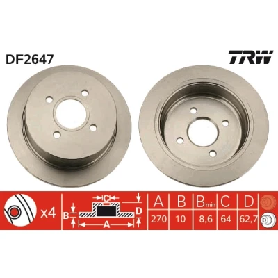Afbeelding van Trw Remschijf DF2647