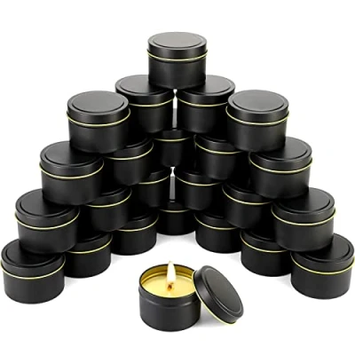 Afbeelding van QUOTRE Kaarsenblikjes, metalen blikjes, 120 ml, kaarsenhouder met schroefdeksel voor doe het zelf kaarsen, handwerk, sieraden, kaarsen maken, 12 stuks