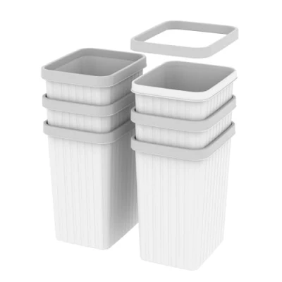Afbeelding van Cetomo 8.2L* 6 Set, Afvalmand Prullenbak, Afvalmand, Papierbak, Vuilnisbak voor Badkamers, Keuken, Thuiskantoren, Slaapzalen wit