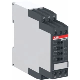 Afbeelding van Abb cm mps 3 fase spanningbewakingsrelais uitval volgorde ondersp oversp onbalans 2w f 3x300 500vac veerdrukklem 1svr740884r3300