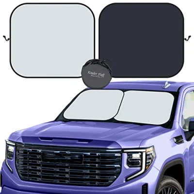 Afbeelding van kinder Fluff Car Windscreen Sunshade 210T Ultimate Sun Protection for Cars, Vans &amp; Trucks Windshield Shade, Keep Your Cool Front Window Sunshades UV Ray Blocker 2pcs (XLarge)