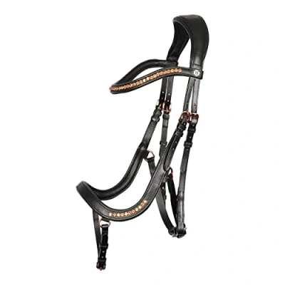 Afbeelding van Harry&#039;s Horse Hoofdstel Rosegold anatomic Pony Zwart