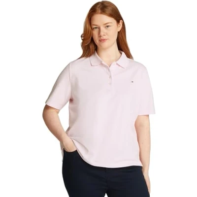 Afbeelding van Tommy Hilfiger Curve 1985 Poloshirt, Dames, Maat: 46, Light pink