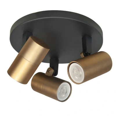 Afbeelding van Spot Piccolo Zwart Goud GU10 mini 35mm 3 Lichts Ø 17cm