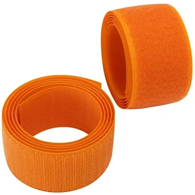 Afbeelding van AERZETIX C65978 Klittenband/ rol 40 mm 1 meter organizer/kabelbinders band voor kledingzakken van polyamide en polyester kleur: oranje