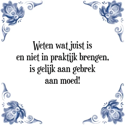 Afbeelding van Weten wat juist is en niet in praktijk brengen, Tegeltje + Spreuk