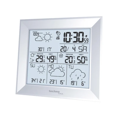 Afbeelding van Technoline weerstation WD 2000 148x134x30mm zilver met 1 buitensensor 30m TL WD2000