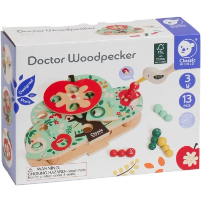 Afbeelding van Classic World Doctor Woordpecker Houten Vangspel, 13dlg,