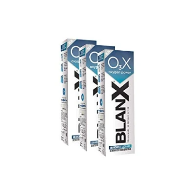 Afbeelding van BlanX, O3X tandpasta Whitening Tandpasta, polijsten, natuurlijke met actieve zuurstof, korstmossen, 3 verpakkingen van 75 ml