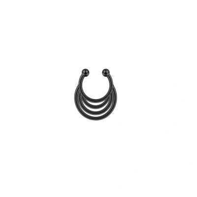 Afbeelding van Fake piercing 4 lined zwart
