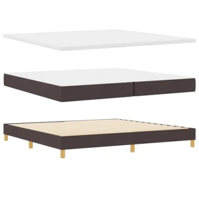 Afbeelding van vidaXL Boxspringbed met Matras Donkerbruin 200x200 cm Stof