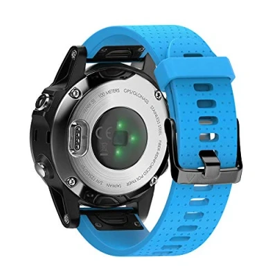 Afbeelding van NotoCity Reservearmband compatibel met Garmin Fenix 5s armband voor / Plus/Fenix 6s Pro/Fenix 7s horlogebandje, 20 mm brede siliconen Quick Fit (blauw)