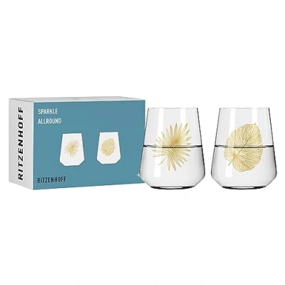 Afbeelding van RITZENHOFF 6251001 universele glazen set van 2 500 ml Sparkle Allround nr. 2, motief met iriserend effect Made in Germany