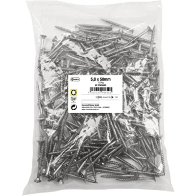 Afbeelding van Connex Universele schroeven 5,0 x 50 mm 1 kg grote verpakking verzonken kop TX aandrijving gedeeltelijke schroefdraad roestvrij staal/schroevenset/schroeven in zak / KL3265050