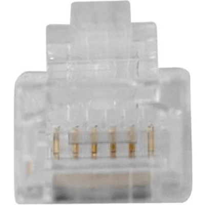 Afbeelding van ACT TD106M RJ12 Modulaire Connector Ronde Kabel Massieve Aders 25 stuks