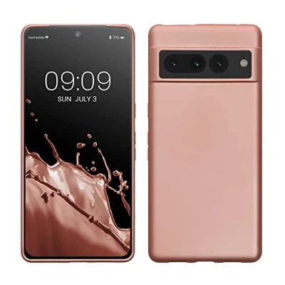 Afbeelding van kwmobile telefoonhoesje compatibel met Google Pixel 7 Pro hoesje Zachte case voor smartphone Back cover in metallic roségoud