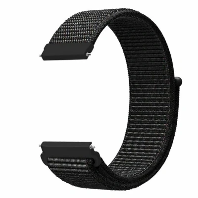 Afbeelding van Garmin Vivoactive 5 / 3 Sport Loop nylon bandje Zwart gemêleerd