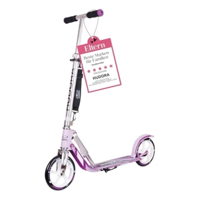 Afbeelding van HUDORA BigWheel Scooter 205 stabiele aluminium step in hoogte verstelbare en inklapbare cityroller kinder volwassenen voor maximaal 100 kg met standaard